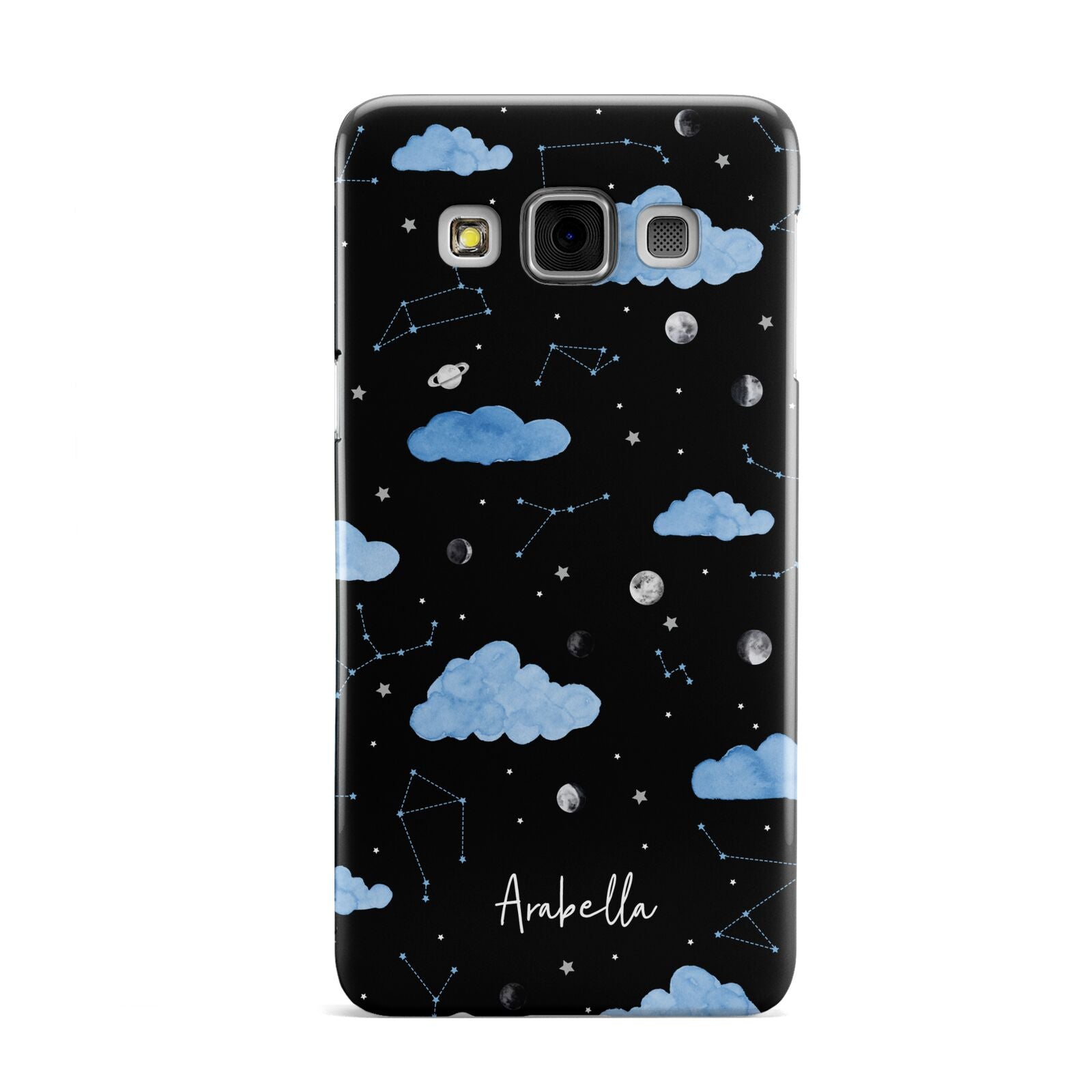 Cloudy Night Sky with Name Samsung Galaxy A3 Case