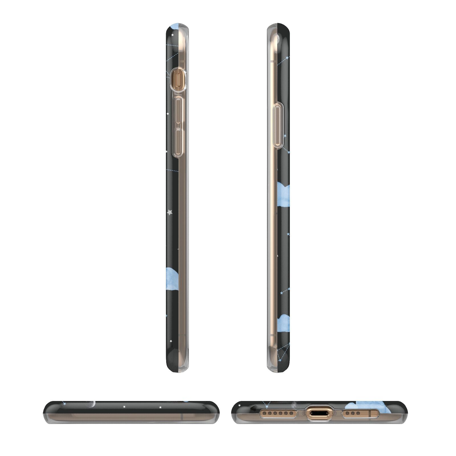 Cloudy Night Sky with Name iPhone 11 3D Tough Case Angle Images