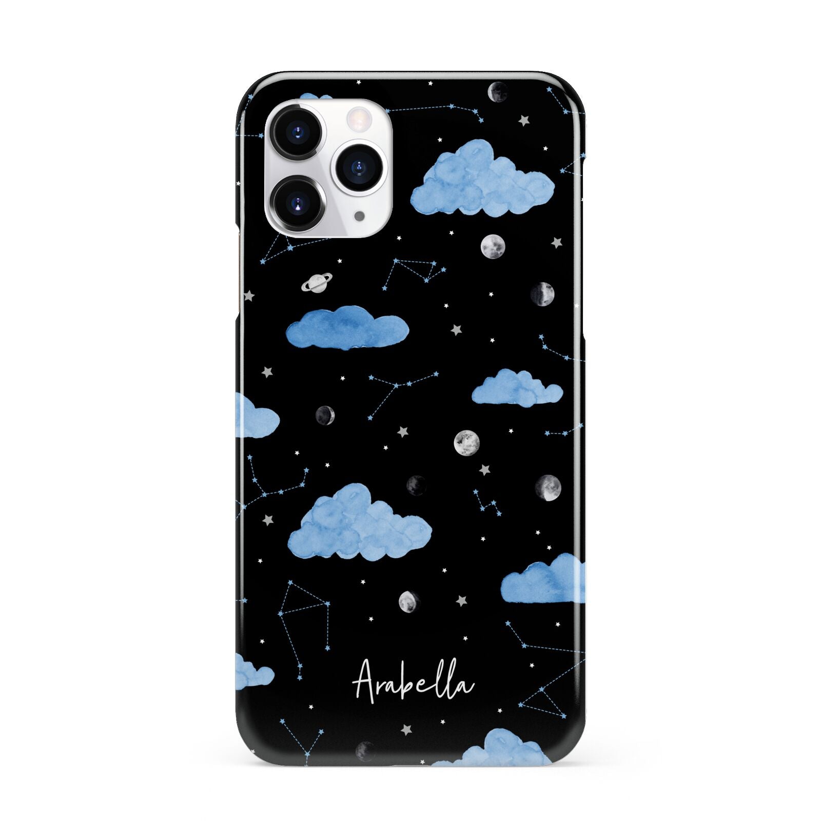 Cloudy Night Sky with Name iPhone 11 Pro 3D Snap Case
