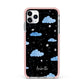 Cloudy Night Sky with Name iPhone 11 Pro Max Impact Pink Edge Case