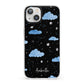Cloudy Night Sky with Name iPhone 13 Clear Bumper Case