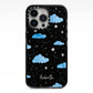 Cloudy Night Sky with Name iPhone 13 Pro Black Impact Case on Silver phone