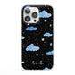 Cloudy Night Sky with Name iPhone 13 Pro Clear Bumper Case
