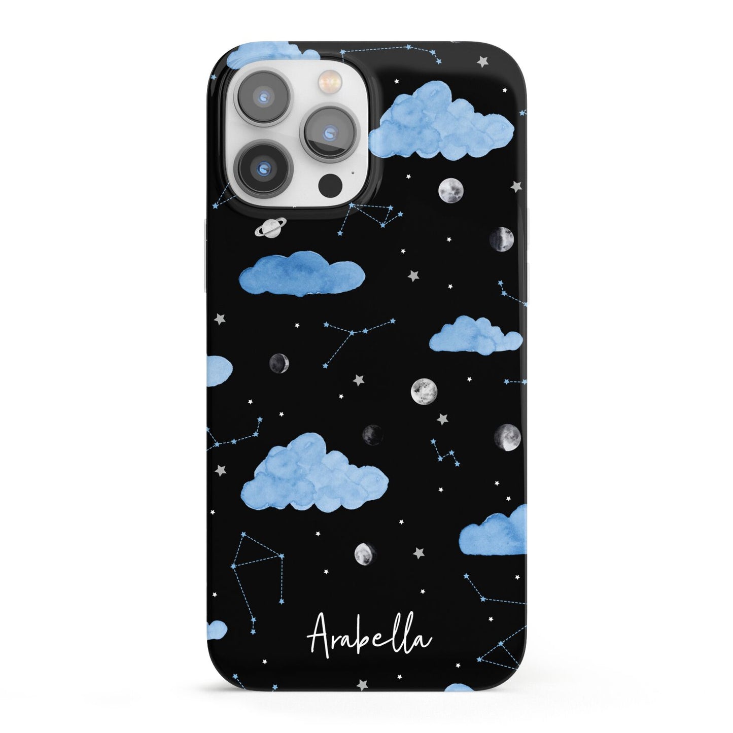 Cloudy Night Sky with Name iPhone 13 Pro Max Full Wrap 3D Snap Case