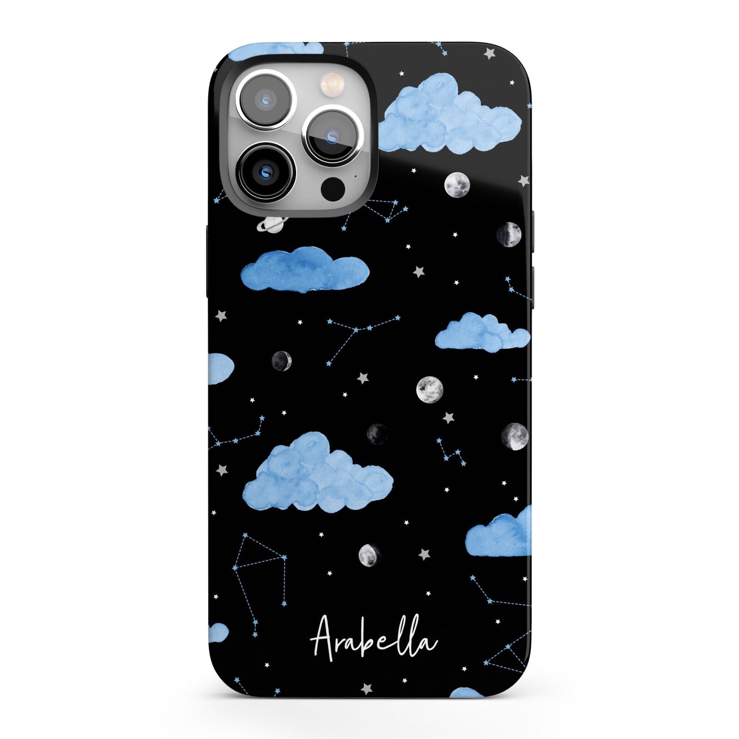 Cloudy Night Sky with Name iPhone 13 Pro Max Full Wrap 3D Tough Case