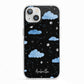 Cloudy Night Sky with Name iPhone 13 TPU Impact Case with White Edges