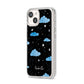 Cloudy Night Sky with Name iPhone 14 Clear Tough Case Starlight Angled Image