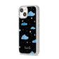 Cloudy Night Sky with Name iPhone 14 Glitter Tough Case Starlight Angled Image