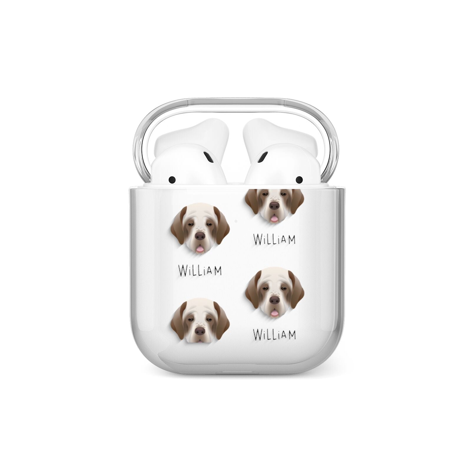 Clumber Spaniel Icon with Name AirPods Case