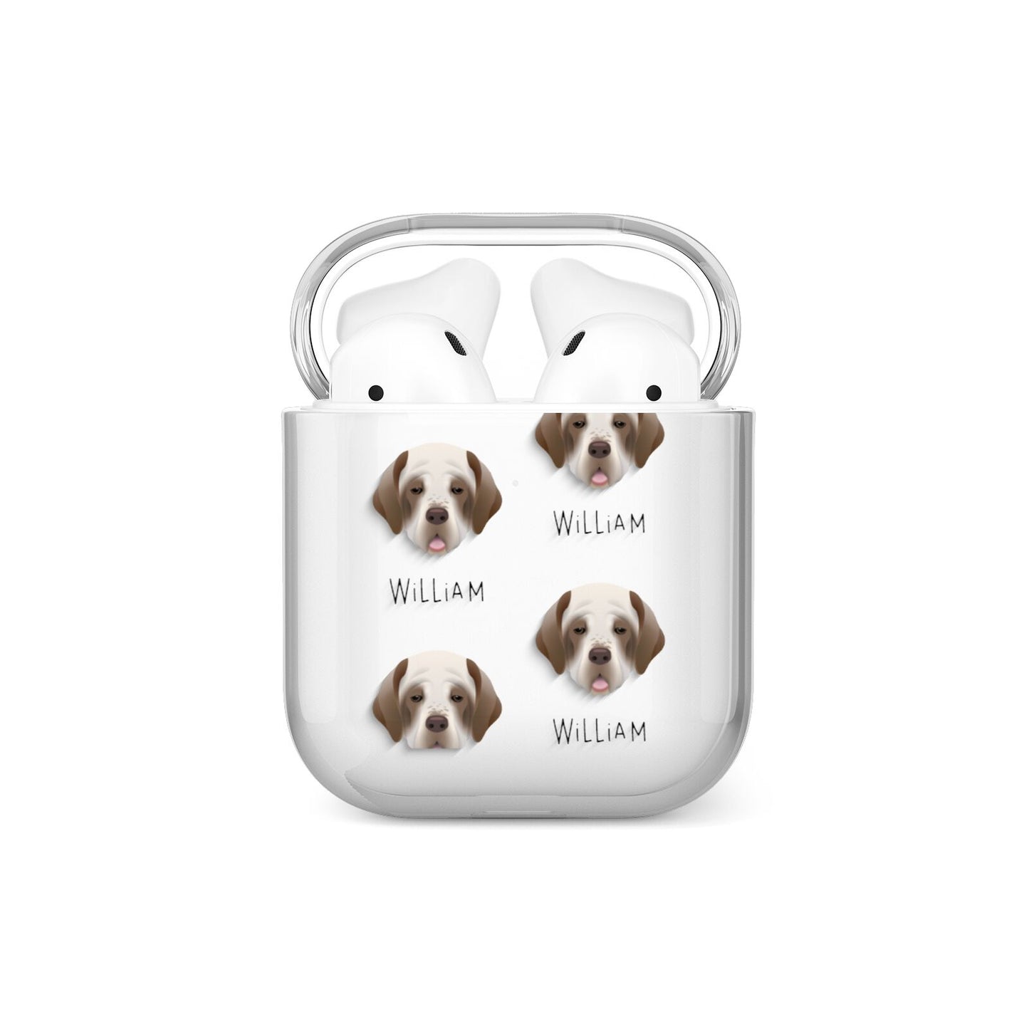 Clumber Spaniel Icon with Name AirPods Case
