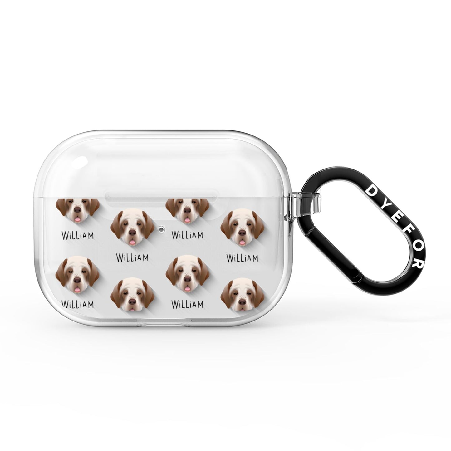 Clumber Spaniel Icon with Name AirPods Pro Clear Case