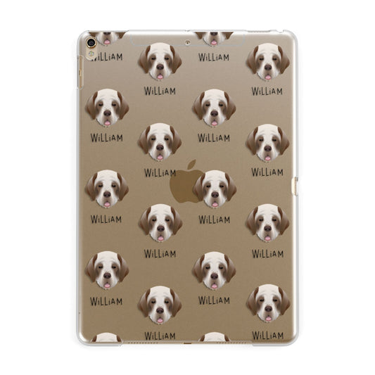 Clumber Spaniel Icon with Name Apple iPad Gold Case