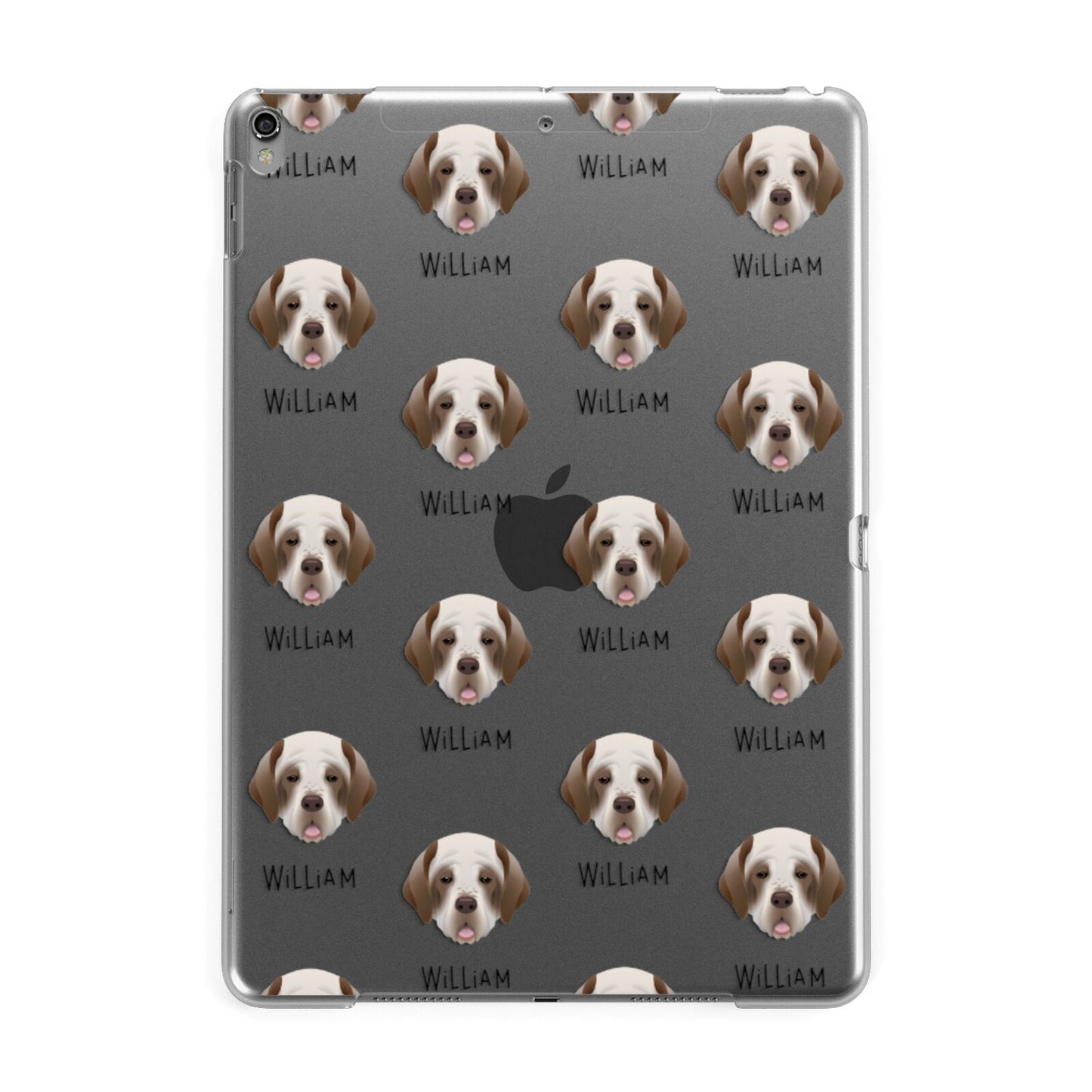Clumber Spaniel Icon with Name Apple iPad Grey Case