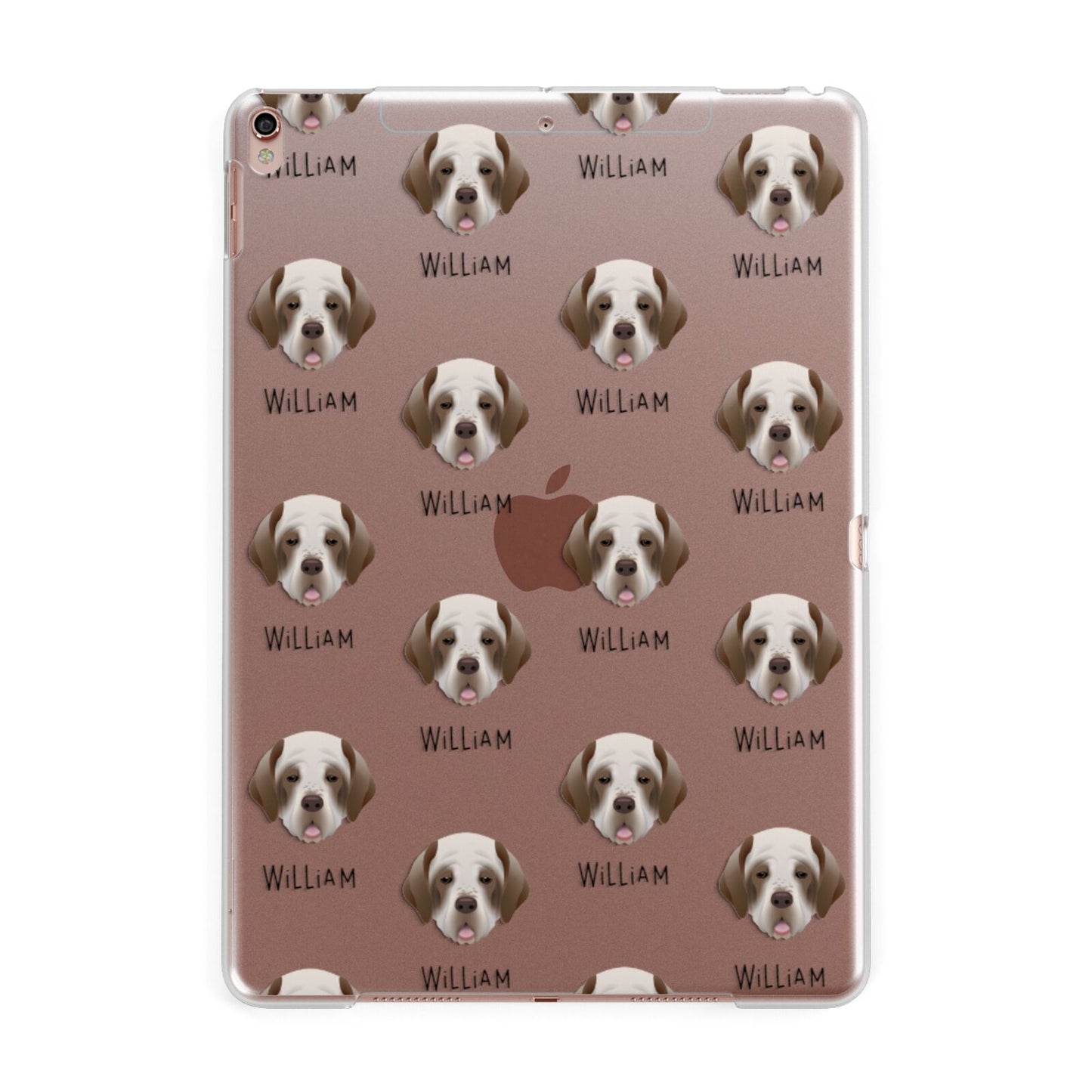 Clumber Spaniel Icon with Name Apple iPad Rose Gold Case
