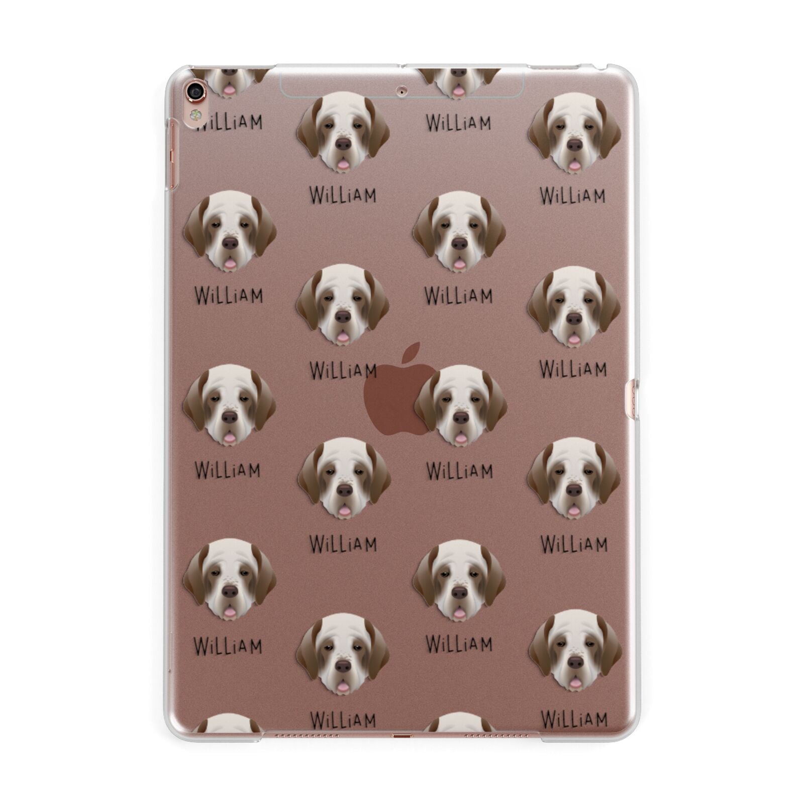 Clumber Spaniel Icon with Name Apple iPad Rose Gold Case
