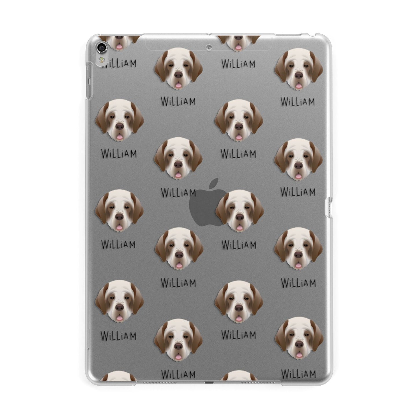 Clumber Spaniel Icon with Name Apple iPad Silver Case