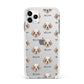 Clumber Spaniel Icon with Name Apple iPhone 11 Pro Max in Silver with White Impact Case
