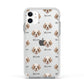 Clumber Spaniel Icon with Name Apple iPhone 11 in White with White Impact Case