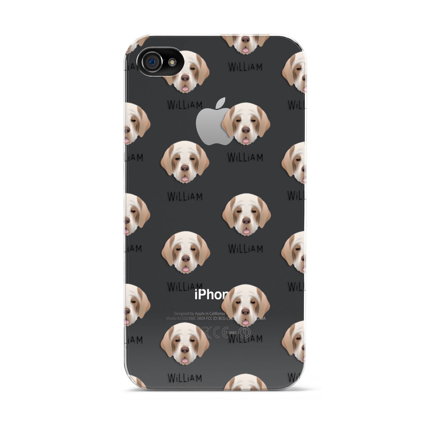 Clumber Spaniel Icon with Name Apple iPhone 4s Case