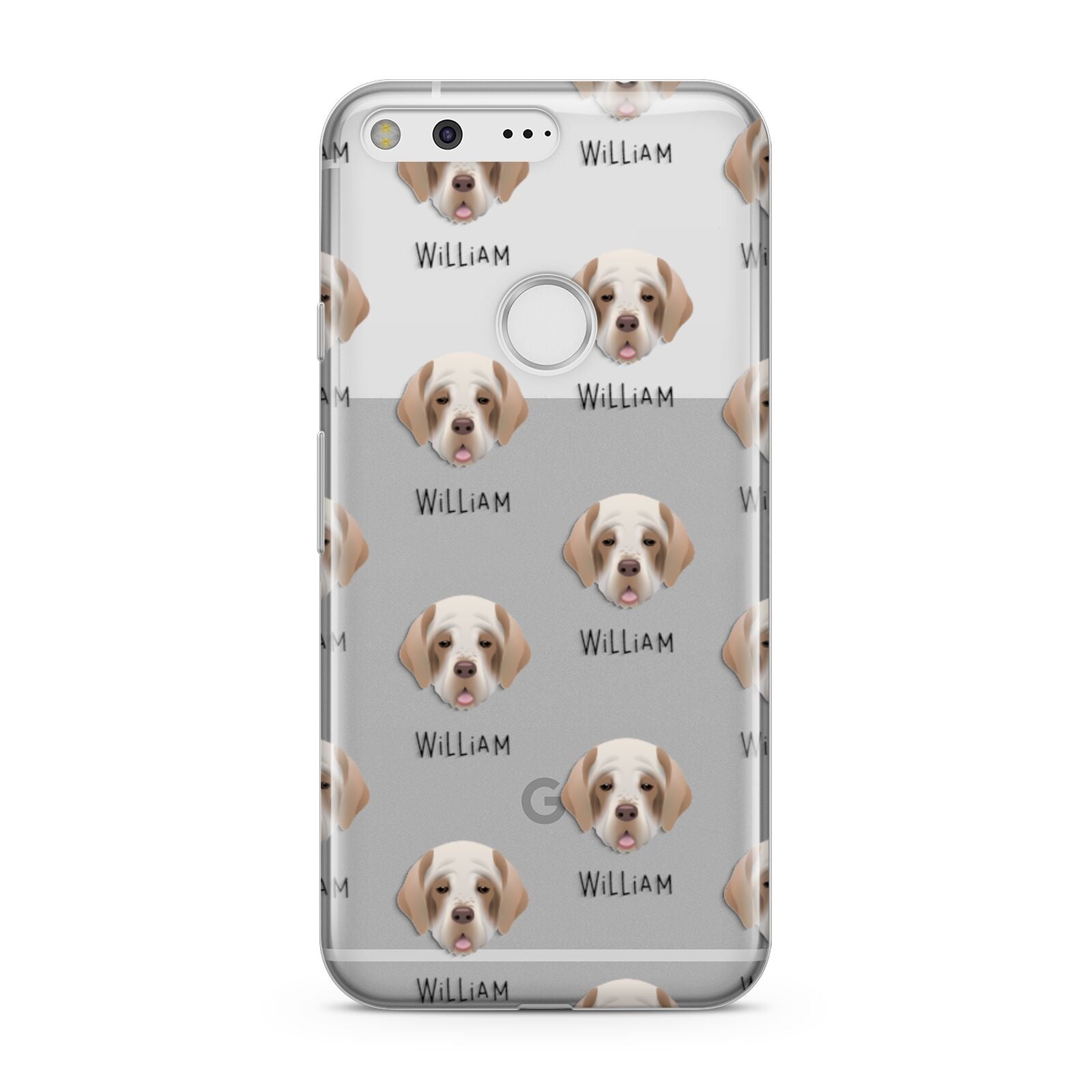 Clumber Spaniel Icon with Name Google Pixel Case