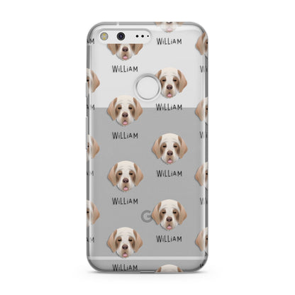 Clumber Spaniel Icon with Name Google Pixel Case