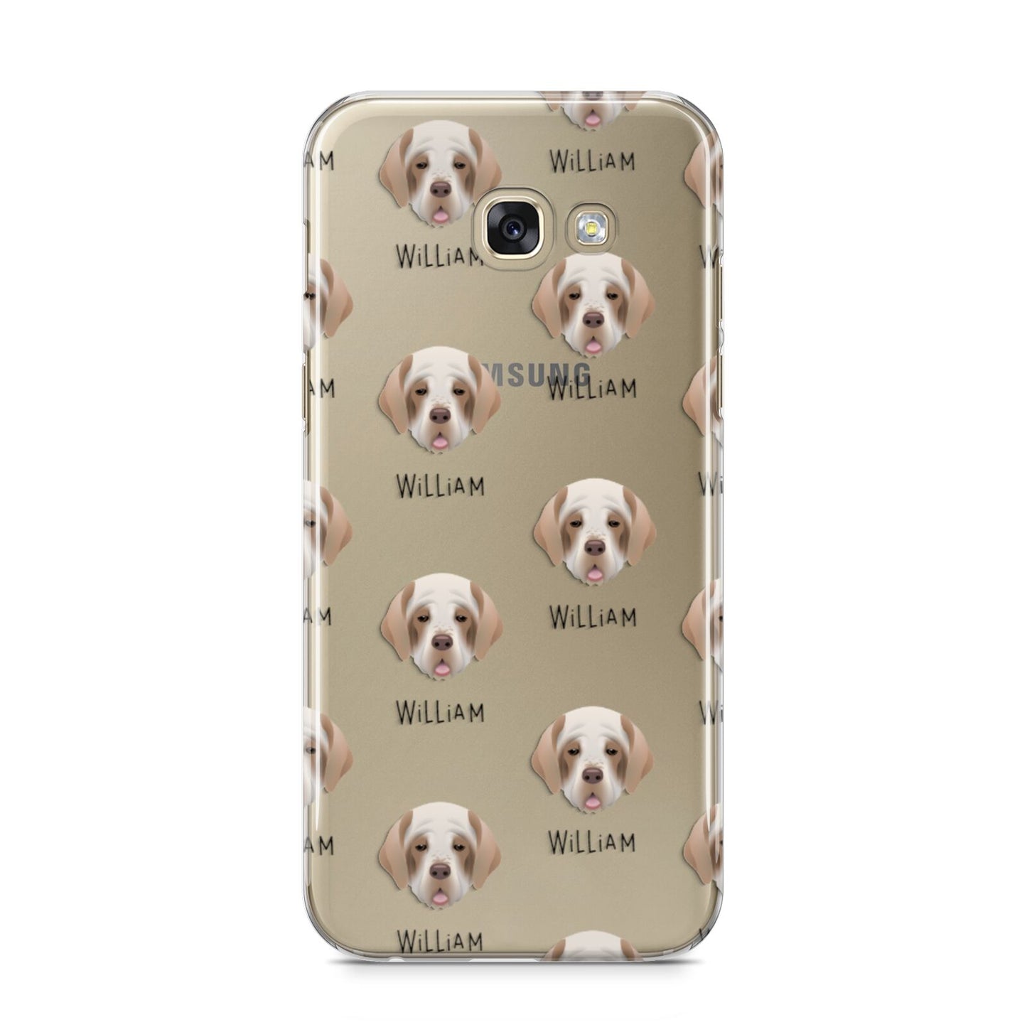 Clumber Spaniel Icon with Name Samsung Galaxy A5 2017 Case on gold phone