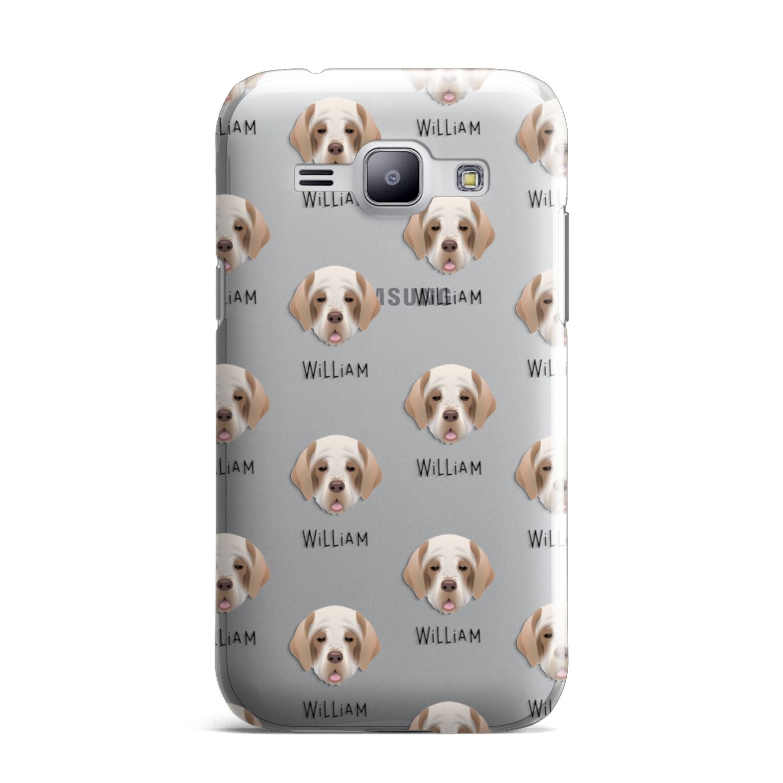 Clumber Spaniel Icon with Name Samsung Galaxy J1 2015 Case