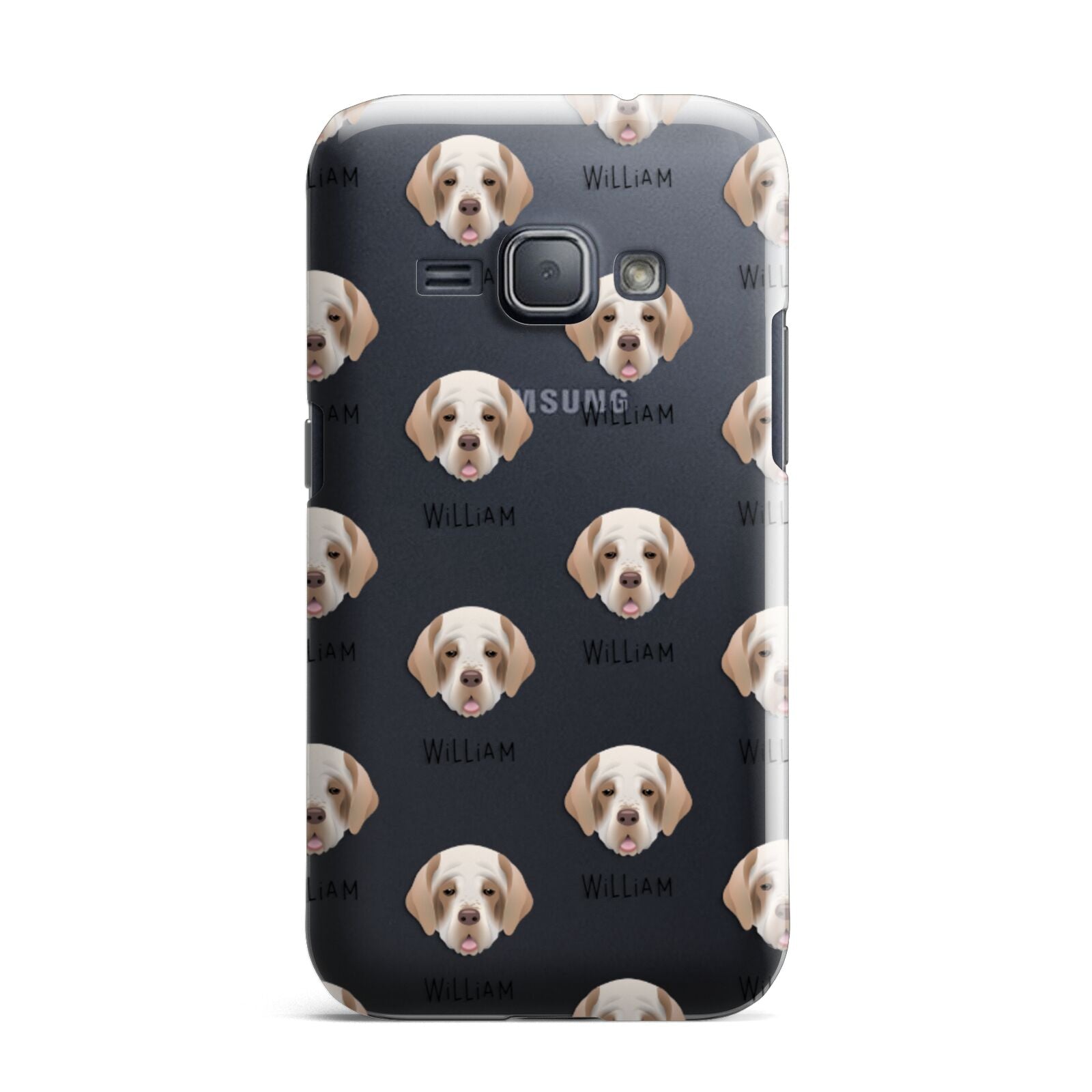 Clumber Spaniel Icon with Name Samsung Galaxy J1 2016 Case