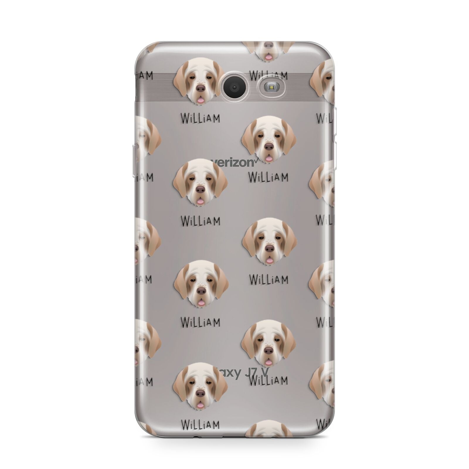 Clumber Spaniel Icon with Name Samsung Galaxy J7 2017 Case
