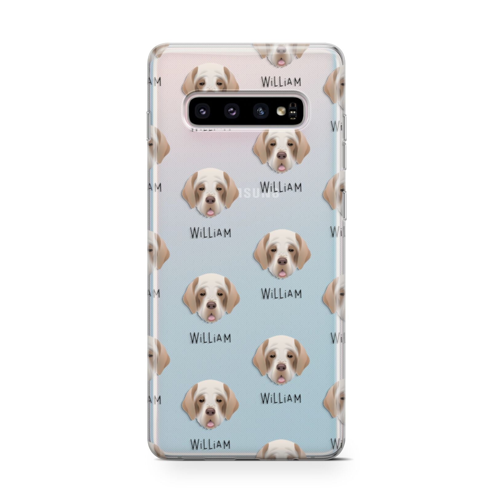 Clumber Spaniel Icon with Name Samsung Galaxy S10 Case