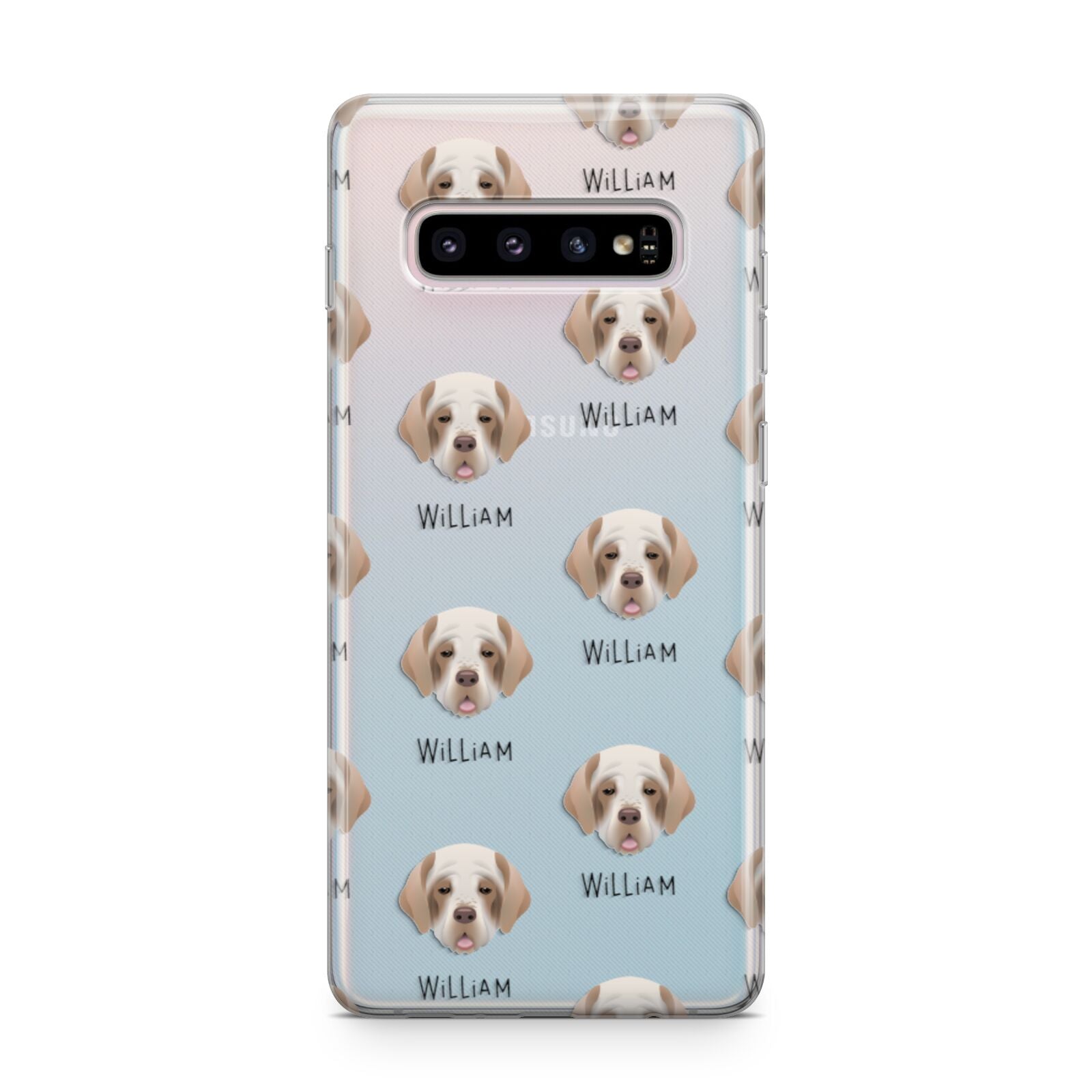 Clumber Spaniel Icon with Name Samsung Galaxy S10 Plus Case