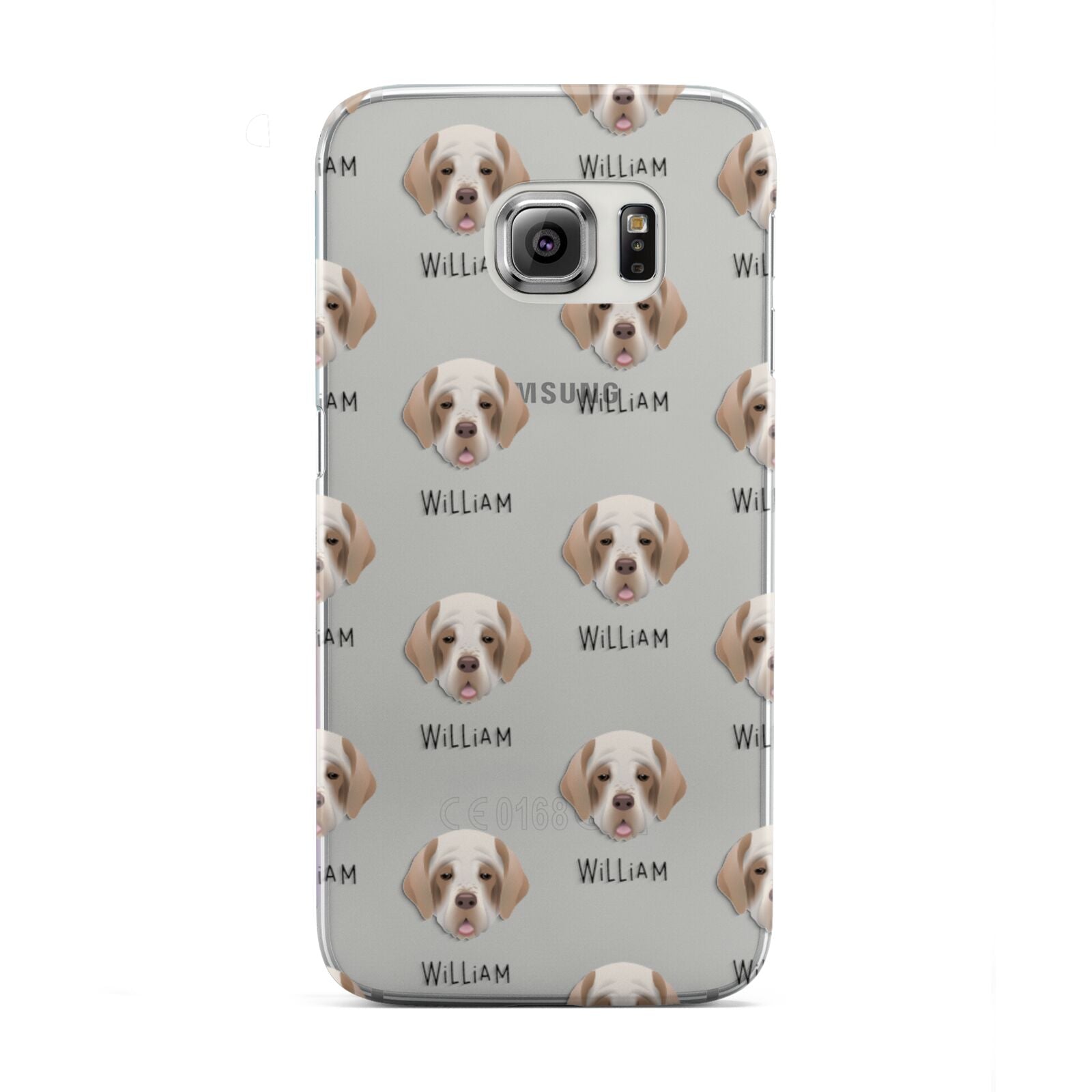 Clumber Spaniel Icon with Name Samsung Galaxy S6 Edge Case