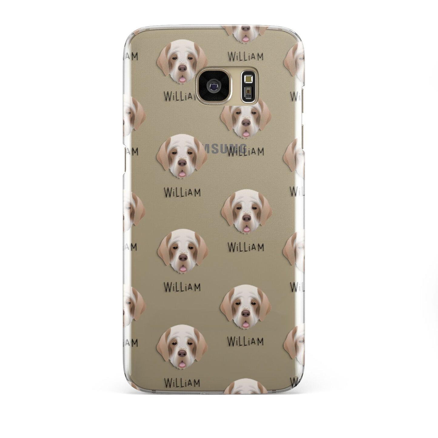 Clumber Spaniel Icon with Name Samsung Galaxy S7 Edge Case
