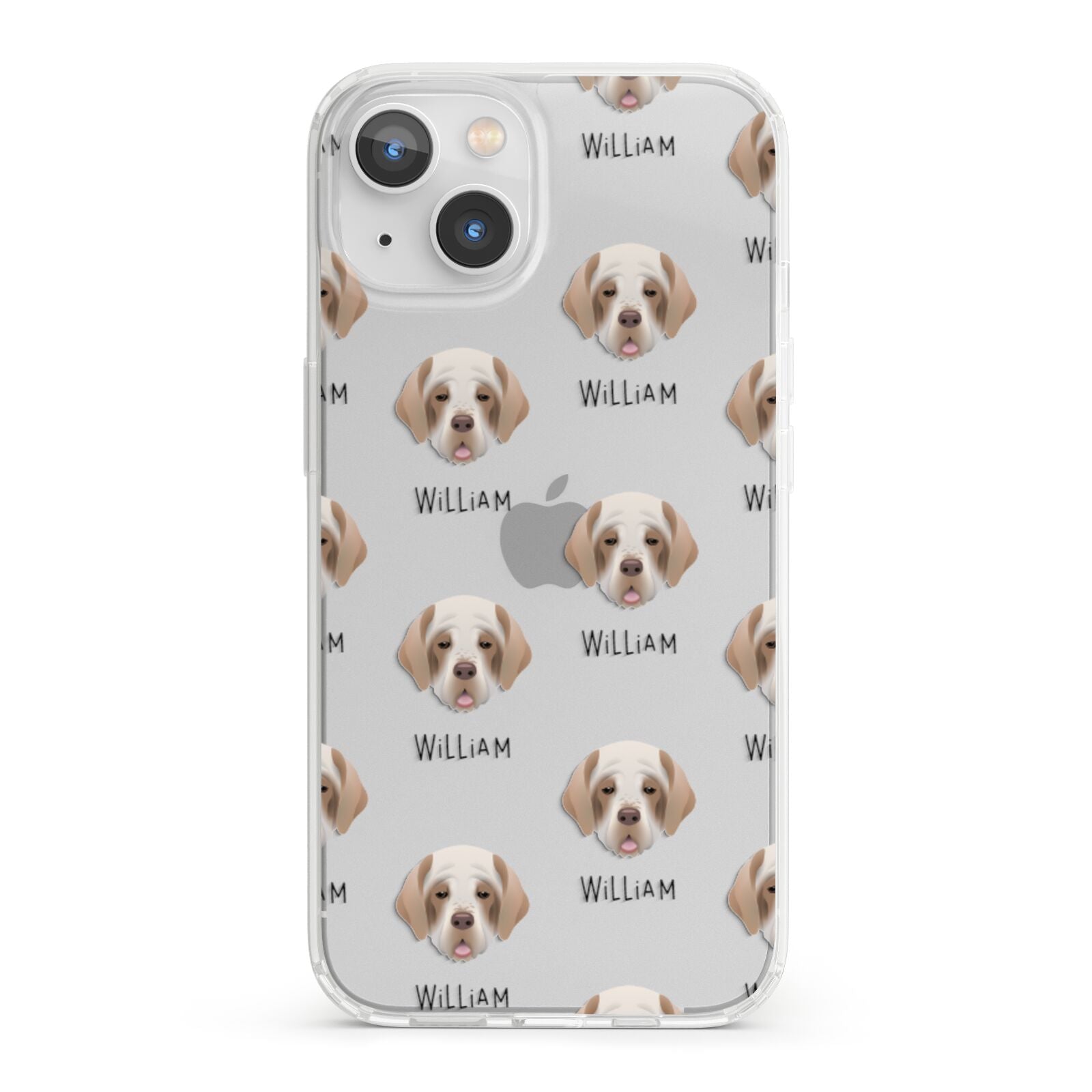 Clumber Spaniel Icon with Name iPhone 13 Clear Bumper Case