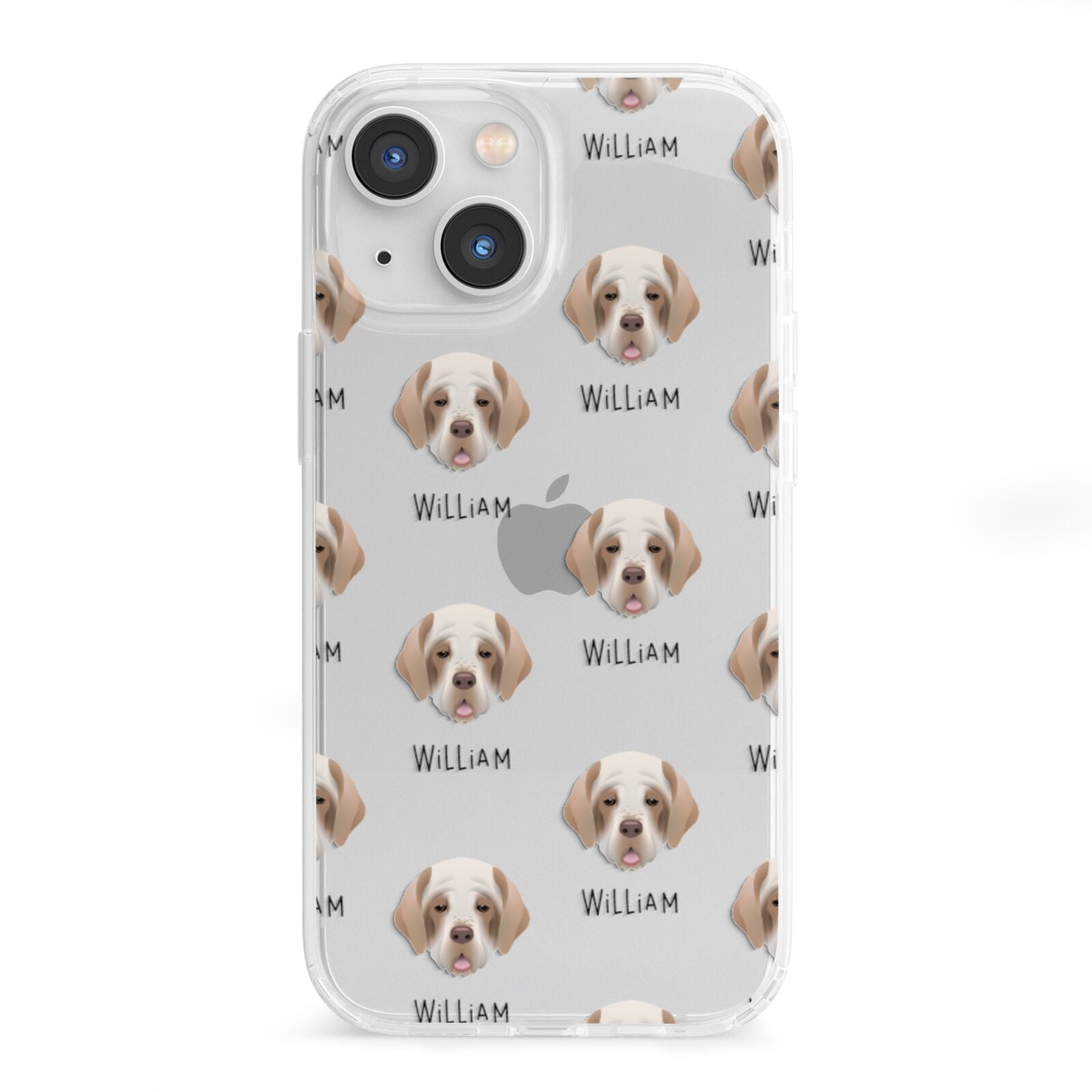 Clumber Spaniel Icon with Name iPhone 13 Mini Clear Bumper Case