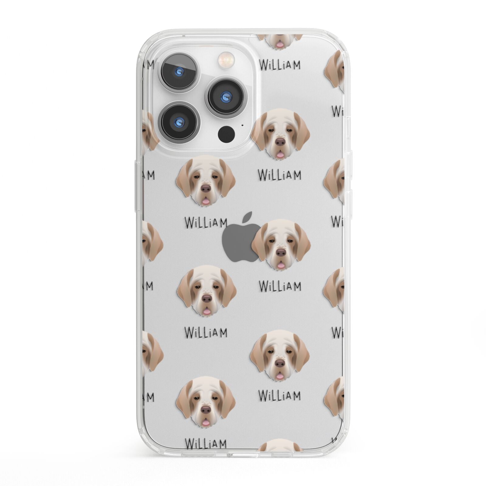 Clumber Spaniel Icon with Name iPhone 13 Pro Clear Bumper Case