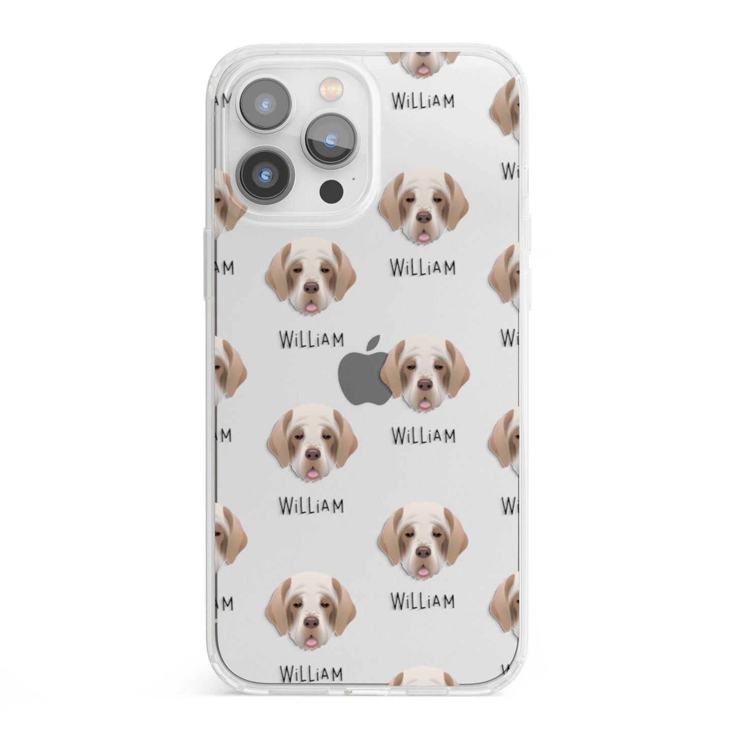 Clumber Spaniel Icon with Name iPhone 13 Pro Max Clear Bumper Case