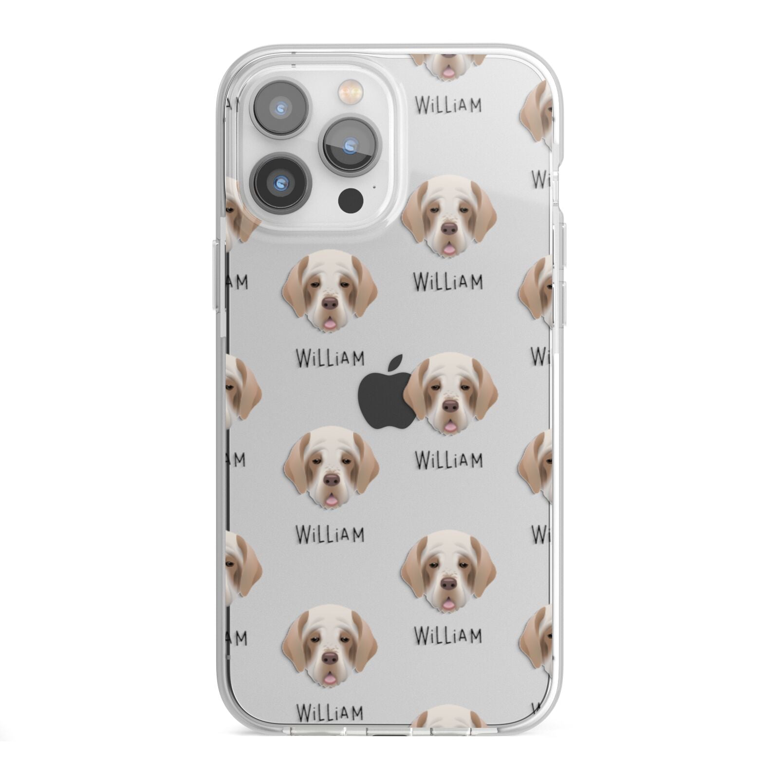 Clumber Spaniel Icon with Name iPhone 13 Pro Max TPU Impact Case with White Edges