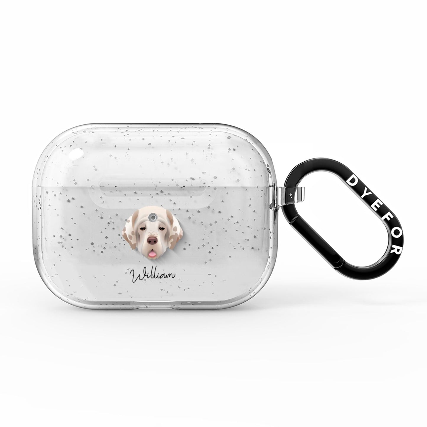 Clumber Spaniel Personalised AirPods Pro Glitter Case