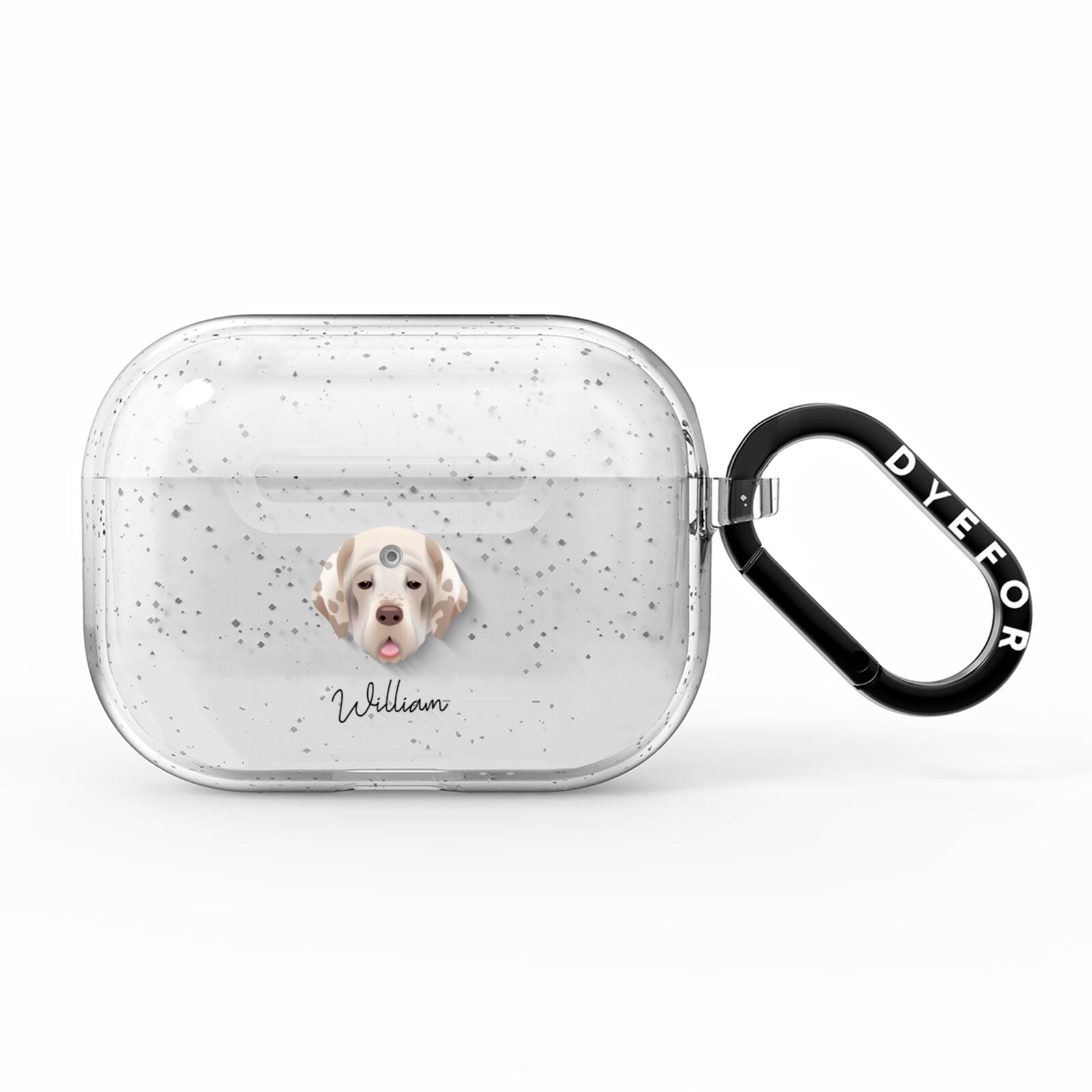 Clumber Spaniel Personalised AirPods Pro Glitter Case