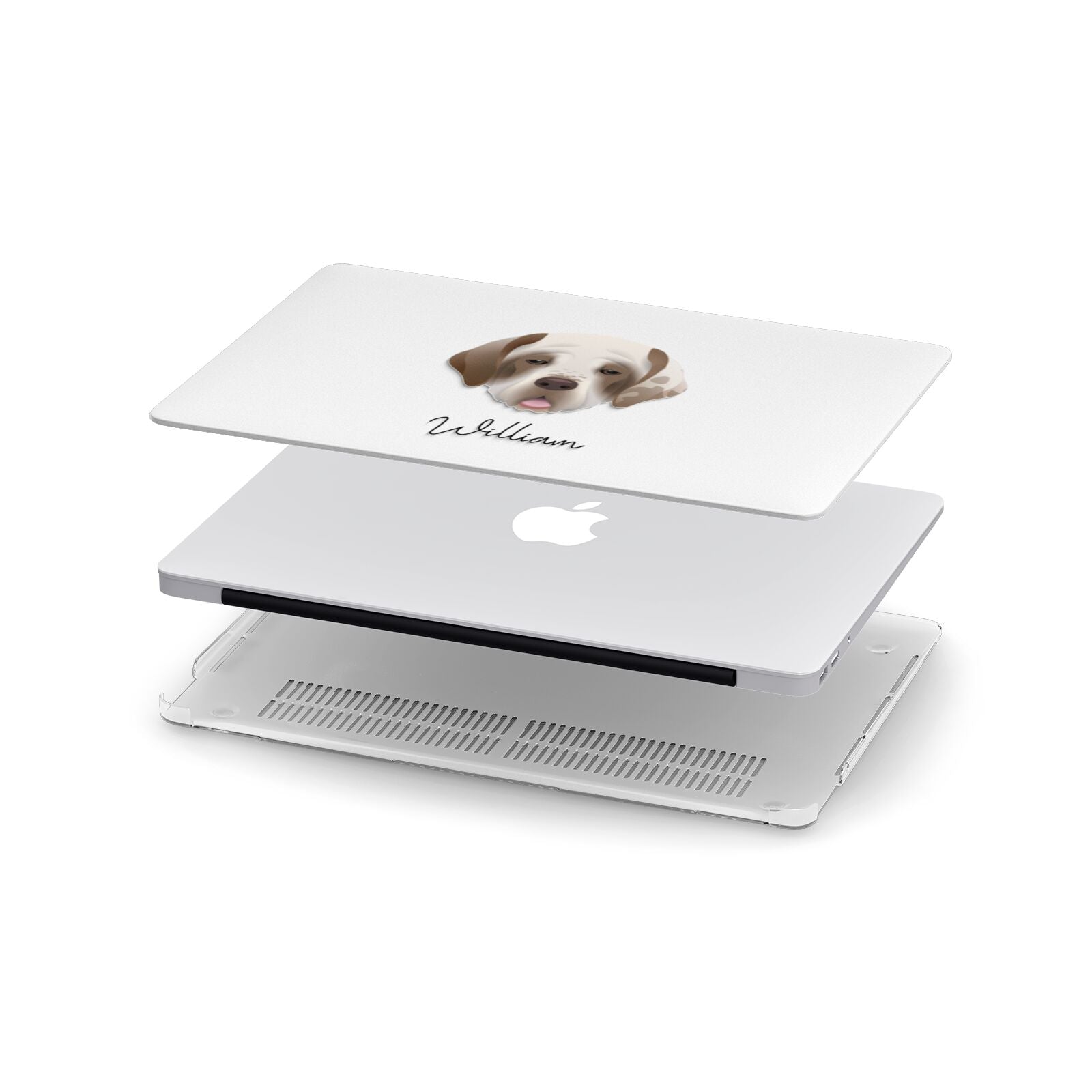 Clumber Spaniel Personalised Apple MacBook Case in Detail