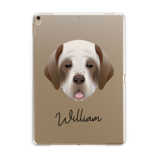 Clumber Spaniel Personalised Apple iPad Gold Case