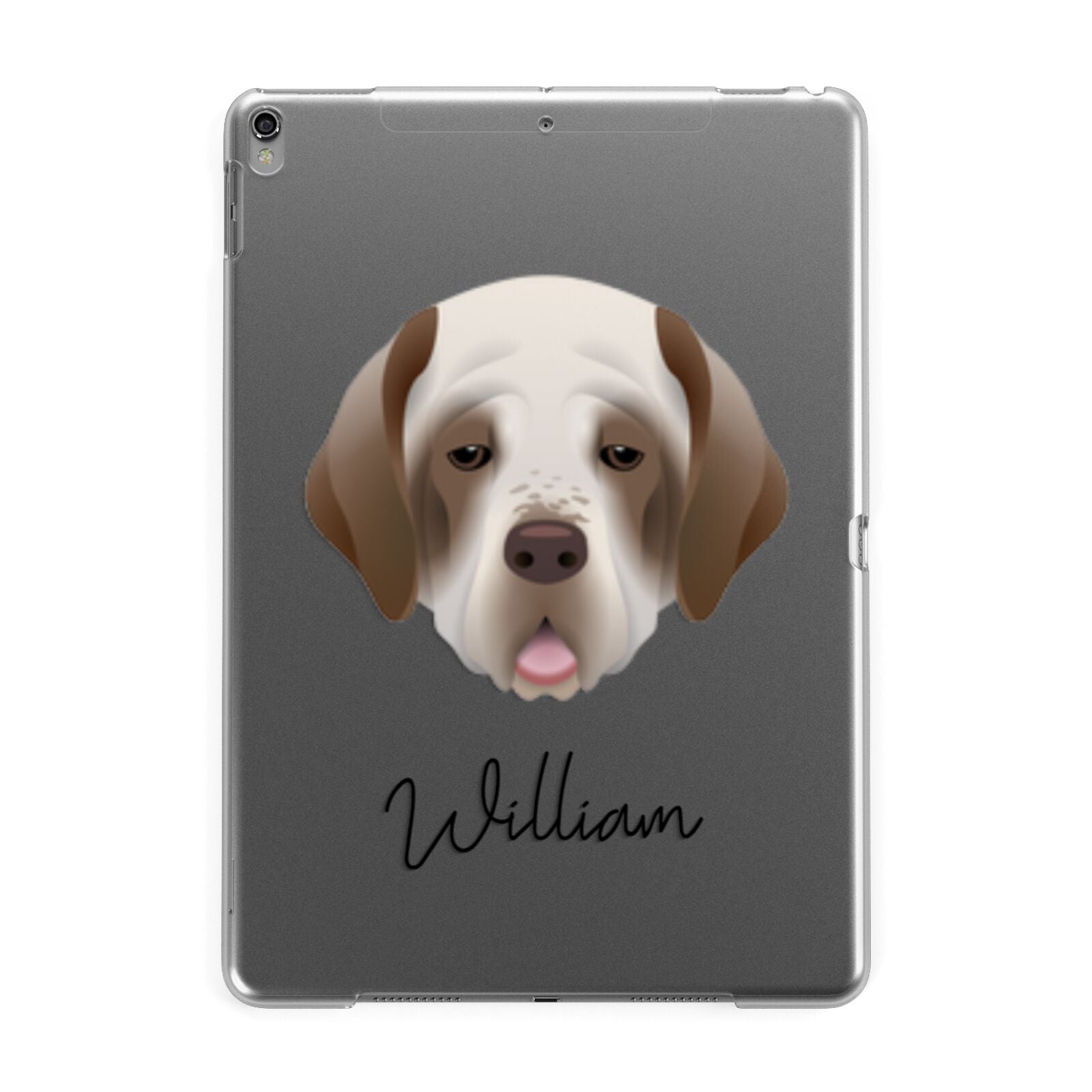 Clumber Spaniel Personalised Apple iPad Grey Case