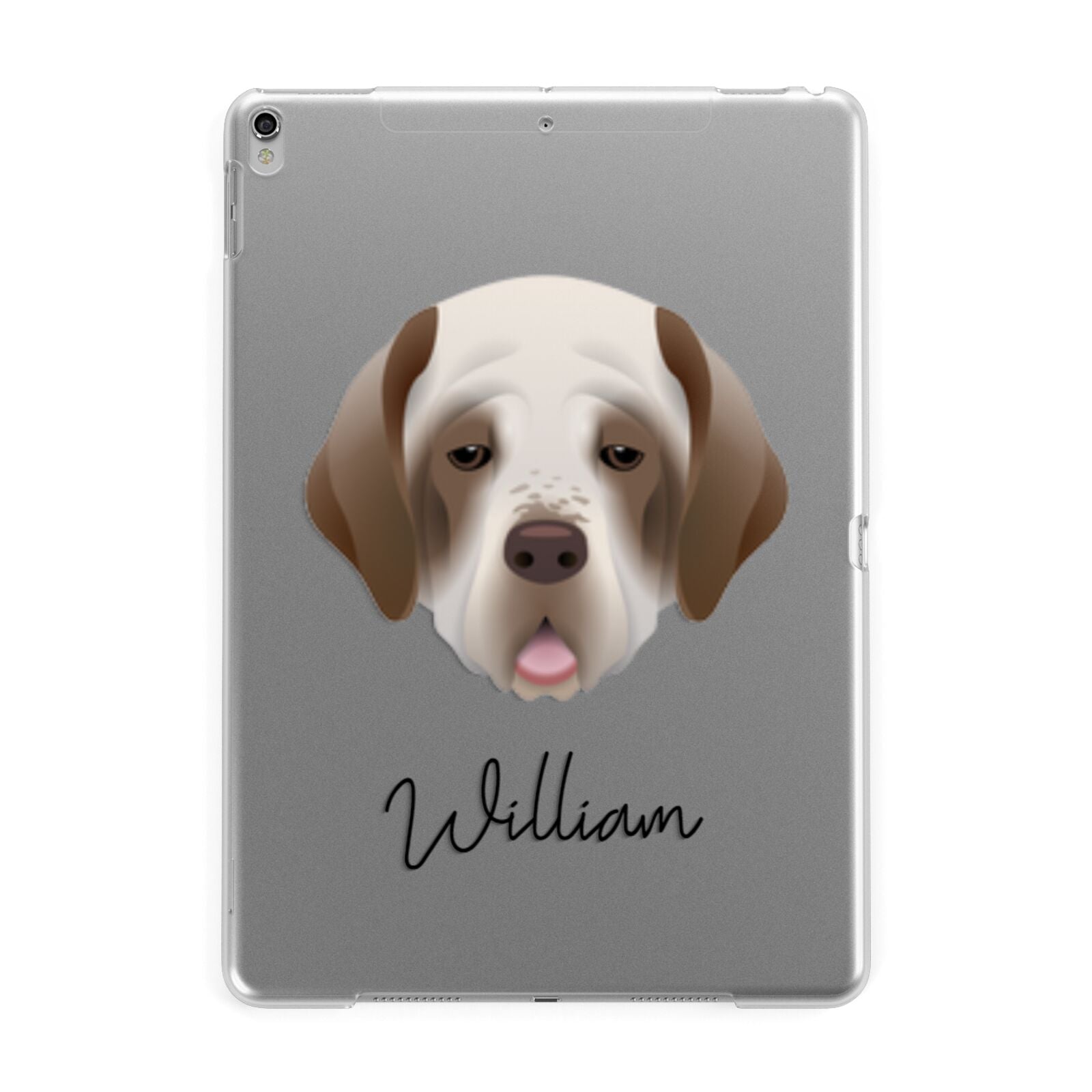 Clumber Spaniel Personalised Apple iPad Silver Case