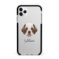 Clumber Spaniel Personalised Apple iPhone 11 Pro Max in Silver with Black Impact Case