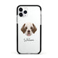 Clumber Spaniel Personalised Apple iPhone 11 Pro in Silver with Black Impact Case