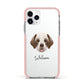 Clumber Spaniel Personalised Apple iPhone 11 Pro in Silver with Pink Impact Case