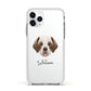 Clumber Spaniel Personalised Apple iPhone 11 Pro in Silver with White Impact Case