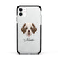 Clumber Spaniel Personalised Apple iPhone 11 in White with Black Impact Case