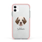 Clumber Spaniel Personalised Apple iPhone 11 in White with Pink Impact Case